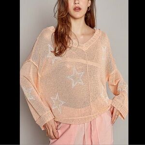 NIP POL Star Print Knit Sweater